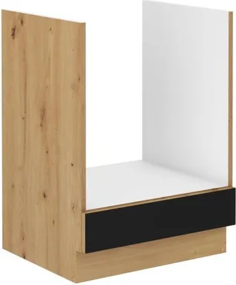Produktbild von Unterschrank für Backofen 60 x 52 x 82 cm – Eiche Artisan / Mattschwarz – Arbeitsplatte nicht im Lieferumfang enthalten