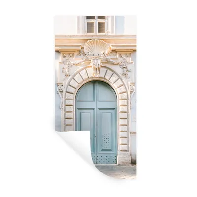 Produktbild von MuchoWow® Wandtattoo Wandsticker Wandaufkleber Tür - Architektur - Blau - Haus 20x40 cm Selbstklebend und Repositionierbar - Selbstklebend - Fototapeten
