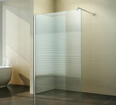 Produktbild von Walk-in Duschabtrennung Duschwand Seitenwand 60 cm Gestreift 10 mm NANO Glas Venus