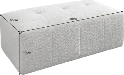Produktbild von riess-ambiente ROYAL 120cm grau Veloursstoff Federkern Sitzhocker Polsterhocker modern