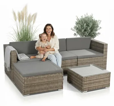 Obrázok produktu pre Mucola 55551, Šedá, Polyratan, Polyester, Vonkajší, 90 cm, 50 cm, 33 cm