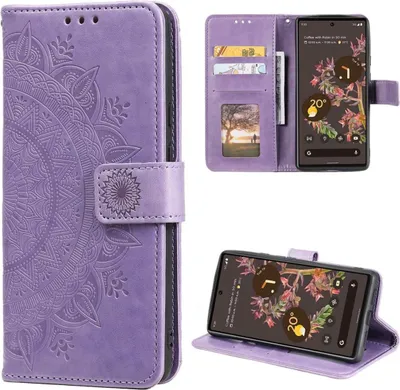 Produktbild von Hülle für Google Pixel 6 Handyhülle Tasche Flip Case Cover Etui Mandala Lila
