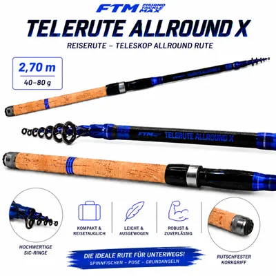 Produktbild von Reiserute Teleskop Allround Rute Angelrute 2,70 m - 40-80 g