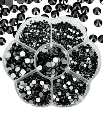 Selbstklebende schwarze Strasssteine, 2400 Stück, 8 mm