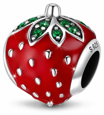 Image de Pendentif en forme de fraise en argent 925