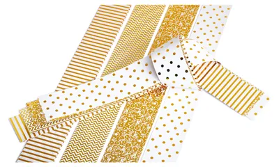 Produktbild von Papierstreifen glänzend "Golden Glamour", 15mm, 24 Streifen