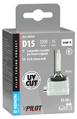 Zdjęcie produktu dla Żarówka Lampa HID Xenon 4,300°K D1S 35W PK32D-2 z homologacją, opakowanie 1 szt