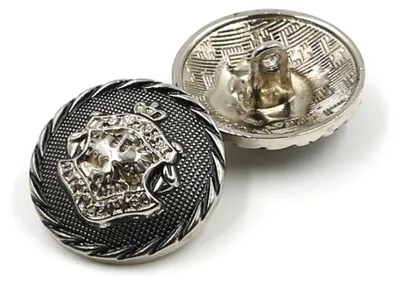 Metall-Kleiderknöpfe, 10 Stück, silber, 25 mm, rund