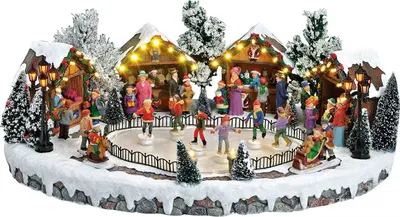 Produktbild von Winterdorf Eisläufer mit Licht und Musik 44 cm