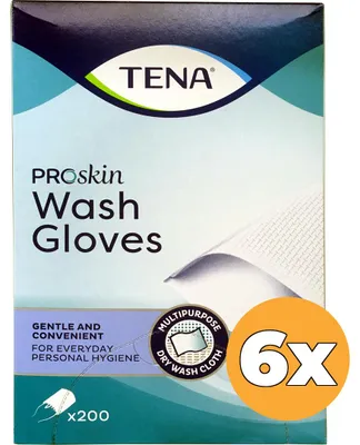 Productafbeelding van 6x Tena Washandje (200 stuks)