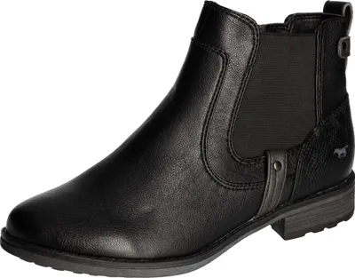 Produktbild von Mustang Damen Stiefelette Chelsea Boot Stretch Gummizug 1265-522, Größe:40 EU, Farbe:Schwarz
