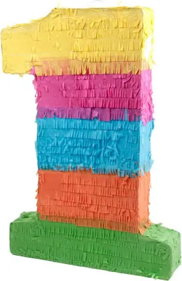 Produktbild von Pinata Zahl 0–9 – Schlagpinata für Kindergeburtstag, Party & Event – Bunte Geburtstags-Pinata zum Befüllen für Mädchen & Jungen Zahl wählen: Pinata-Ziffer 1