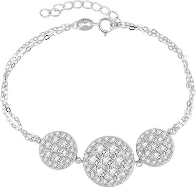 Produktbild von Armband "Abha" mit Zirkoniabesatz, 925/- Echt Silber rhodiniert, 17+3 cm