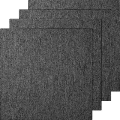 Produktbild von VEVOR Teppichfliesen, 500 x 500 x 5 mm, Teppichboden mit angebrachter Polsterung, weich gepolsterte Teppichfliesen, einfache DIY-Installation für Schlafzimmer und Wohnzimmer (20 Stk., Dunkelgrau)