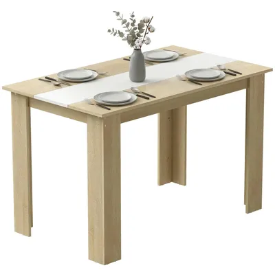 Obrázok produktu pre Jedálenský stôl – kuchynský stôl – obdĺžnikový drevený stôl – 120x69x75 cm – moderný, minimalistický dizajn – pre 4–6 osôb – béžová farba
