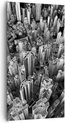 Produktbild von Bild auf Leinwand - Leinwandbild - Einteilig - Wolkenkratzer mit Berge - 65x120cm - Wand Bild - Wanddeko - Wandbilder - Leinwanddruck - Bilder - Wanddekoration - Leinwand bilder - PA65x120-4453