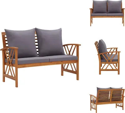 Produktbild von vidaXL Gartenbank mit Kissen 119 cm Massivholz Akazie - Gartenbänke