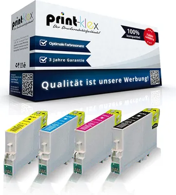 Produktbild von 4x Kompatible Reinigungspatronen für Epson StylusDX4200 StylusDX4200Series StylusDX4250 StylusDX4800 T0611 T0612 T0613 T0614 Schwarz Blau Rot Gelb - Color Plus Serie