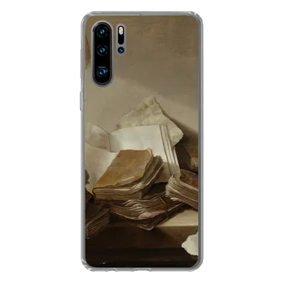 Produktbild von MuchoWow® Handyhülle Schutzhülle Hülle für Huawei P30 Pro Stilleben mit Büchern - Gemälde von Jan Davidsz. de Heem Silikon Softcase Handy Hülle - Schutzdeckel