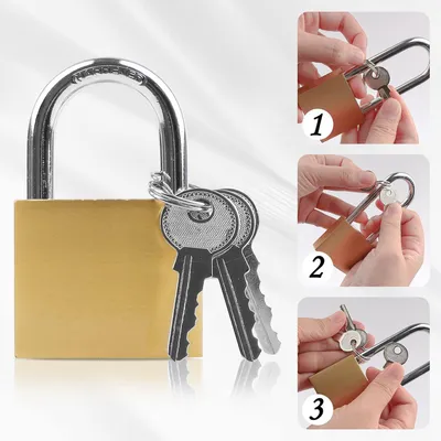 Produktbild von 2 Stück Vorhängeschloss 32 mm mit Schlüssel, klein für Koffer, Schränke und Fitnessstudio-Schließfächer