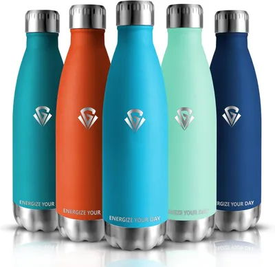 Obrázok produktu pre Nerezová fľaša 750 ml, Dvojitá stena, Udržuje nápoje studené 24 hodín, horúce 12 hodín, Modrá, Pre šport