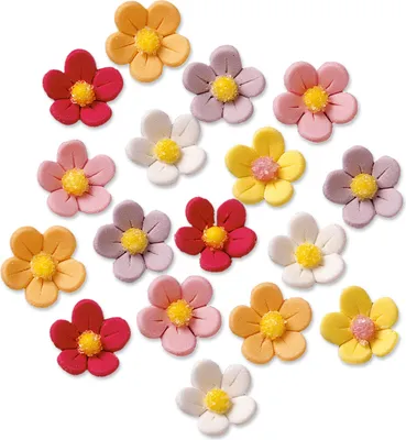 Produktbild von 120 Stück Bunte Feinzucker-Blumen