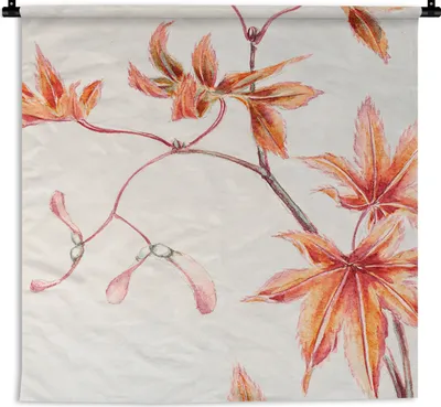 Produktbild von MuchoWow® Wandteppich Wandbehang Japan - Ahorn - Herbst - Vintage 90x90 cm Tapisserie Dekoration Wandtuch - Wandaufhänger