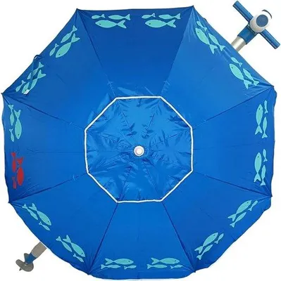 Zdjęcie produktu dla Odporny na wiatr parasol plażowy z mechanicznym mechanizmem obrotowym – parasol plażowy z ochroną przed promieniowaniem UV – cień na plaży – wypoczynek nad morzem – wbijak do piasku – parasol plażowy z drutu