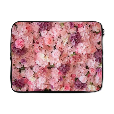 Produktbild von MuchoWow® Laptop Hülle 15 Zoll Blumen - Rosa - Rosen Laptoptasche - Laptoptasche - Sleeve - Rundum-Schutz