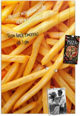 Produktbild von Magnettafel 60x90cm Pinnwand Whiteboard beschreibbar - Pommes Frites