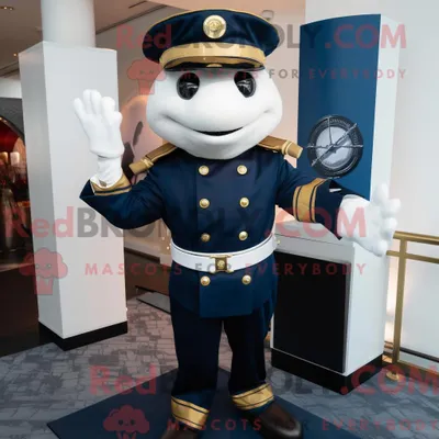 Produktbild von Maskottchen REDBROKOLY eines Zirkusdirektors der Marine mit Rollkragenpullover und Stirnbändern
