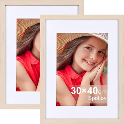 Produktbild von Spotjoy Bilderrahmen 30x40cm Set - Holzrahmen mit Passepartouts - 2er-Set