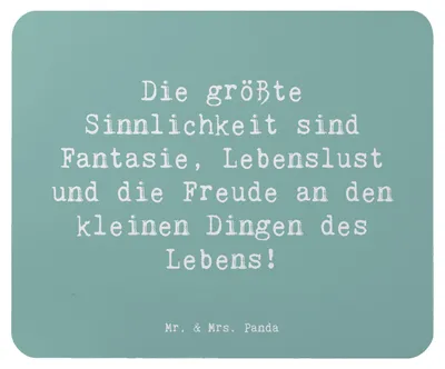 Produktbild von Mr. & Mrs. Panda Mouse Pad Spruch Sinnlichkeit und Freude - Meeresbrise - Geschenk, Motivation, Düfte, Mauspad, pc mousepad, Gefühl, Zitat, Emotionen, mausunterlage, Ruhe