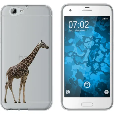 Produktbild von PhoneNatic Case kompatibel mit HTC One A9s Silikon-Hülle Vektor Tiere Giraffe M8