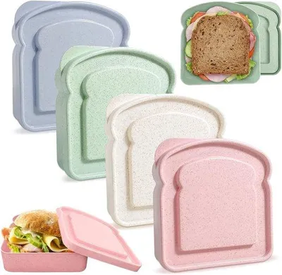 Image de Boîtes à lunch pour le nettoyage du visage - Sans BPA - Adaptées au micro-ondes - Réutilisables - Lot de 4 pièces