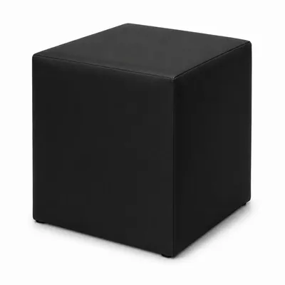 Produktbild von Sitzhocker Sitzwürfel | Bodenkissen Hocker | Sitzwürfel Kunstleder | Fußhocker Wohnzimmer | Sitzwürfel 40x40x40 | Sitzwürfel Holzwerkstoff (Schwarz)