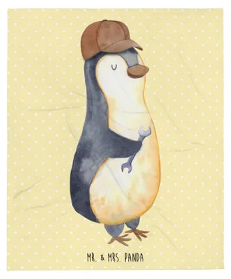 Produktbild von Mr. & Mrs. Panda Decke Wenn Papa es nicht reparieren kann, sind wir am Arsch - Gelb Pastell - Geschenk, Plaid, Vatertag, Pinguin, Bettüberwurf, Bettdecke, Kuscheldecke