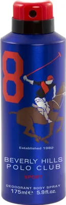 Immagine prodotto di BEVERLY HILLS Polo Club, set di 8 deodoranti spray uomo, 175 ml