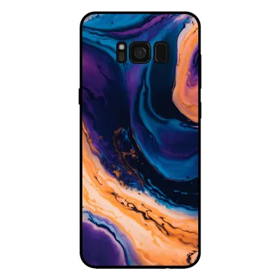 Image de Smartphonica Coque de téléphone pour Samsung Galaxy S8 aspect marbré - coque arrière étui marbré - Bleu