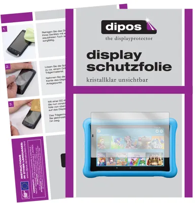 Produktbild von 2x Schutzfolie für Amazon Fire HD 8 Kids Edition (2018) klar Displayschutzfolie
