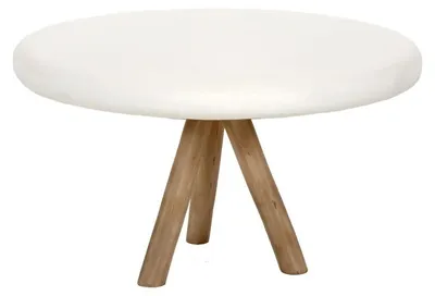 Obrázok produktu pre Konferenčný stolík Pomax Pretoria, biela farba, priemer 60 cm, výška 37 cm