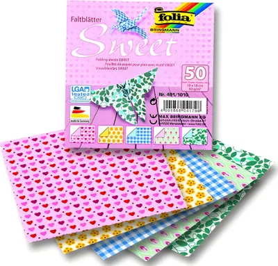 Produktbild von folia Faltblätter SWEET 100 x 100 mm 80g/qm 50 Blatt