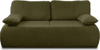 Produktbild von Best Möbel Loutro - 3-Sitzer Sofa - Schlaffunktion und Bettkasten - aus Cord , Grün