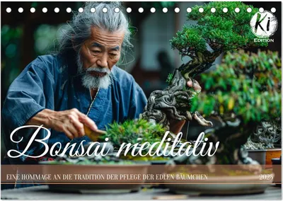 Produktbild von Bonsai meditativ (Tischkalender 2025 DIN A5 quer), CALVENDO Monatskalender
