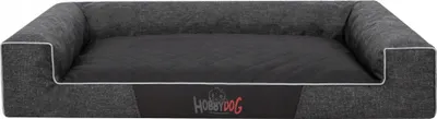 Produktbild von Hundebett Schlafplatz Hundekissen Hundesofa Tierbett Hundematratze Hobbydog Victoria - 118 x 78 x 20 cm [Größe: XXL] Schwarz Ökoleinen