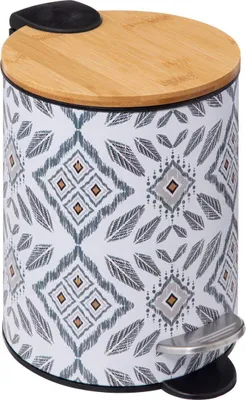 Produktbild von 5Five Tret-Abfalleimer Mystic - weis/grau - 3 Liter - Metall - 17 x 23 cm - fur Toilette/Badezimmer