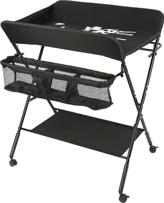 Produktbild von Mobiler Wickeltisch, Wickelkommode Baby mit Motiv Giraffe,Höhenverstellbar  80x66x98cm Schwarz