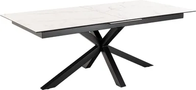Produktbild von Kulissentisch >Heaven< (ausziehbar bis 240cm) in weiss, Glas-Keramik - 200(240)x76x100cm (BxHxT)