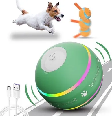 Produktbild von Interaktief Hundespielzeug - Dauerhaftes automatisches rollendes Spielzeug für Welpen/Kleinhaustiere (USB-ladbar)