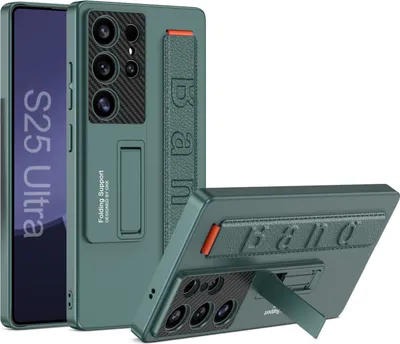 Produktbild von Für Samsung Galaxy S25 Ultra GKK Ultra dünne Armband Hülle mit Halterung Grün